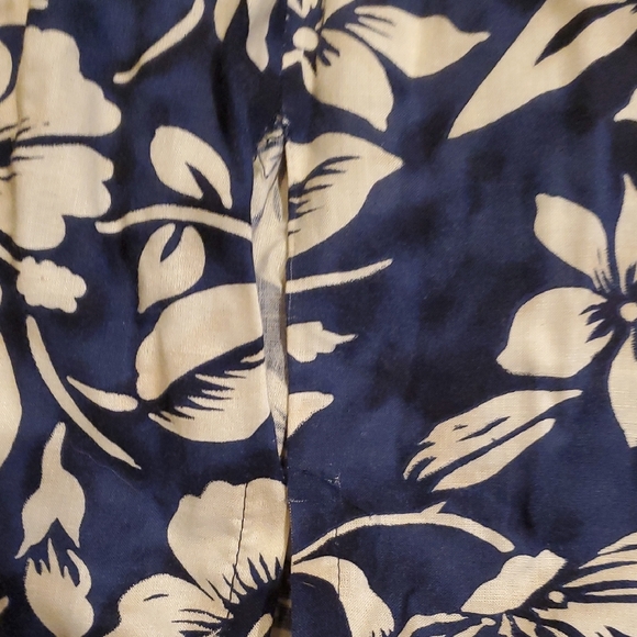 Jay Jacobs Floral Print Navy Blue Dress sz 3/4 Hawaiian Luau - Picture 4 of 5